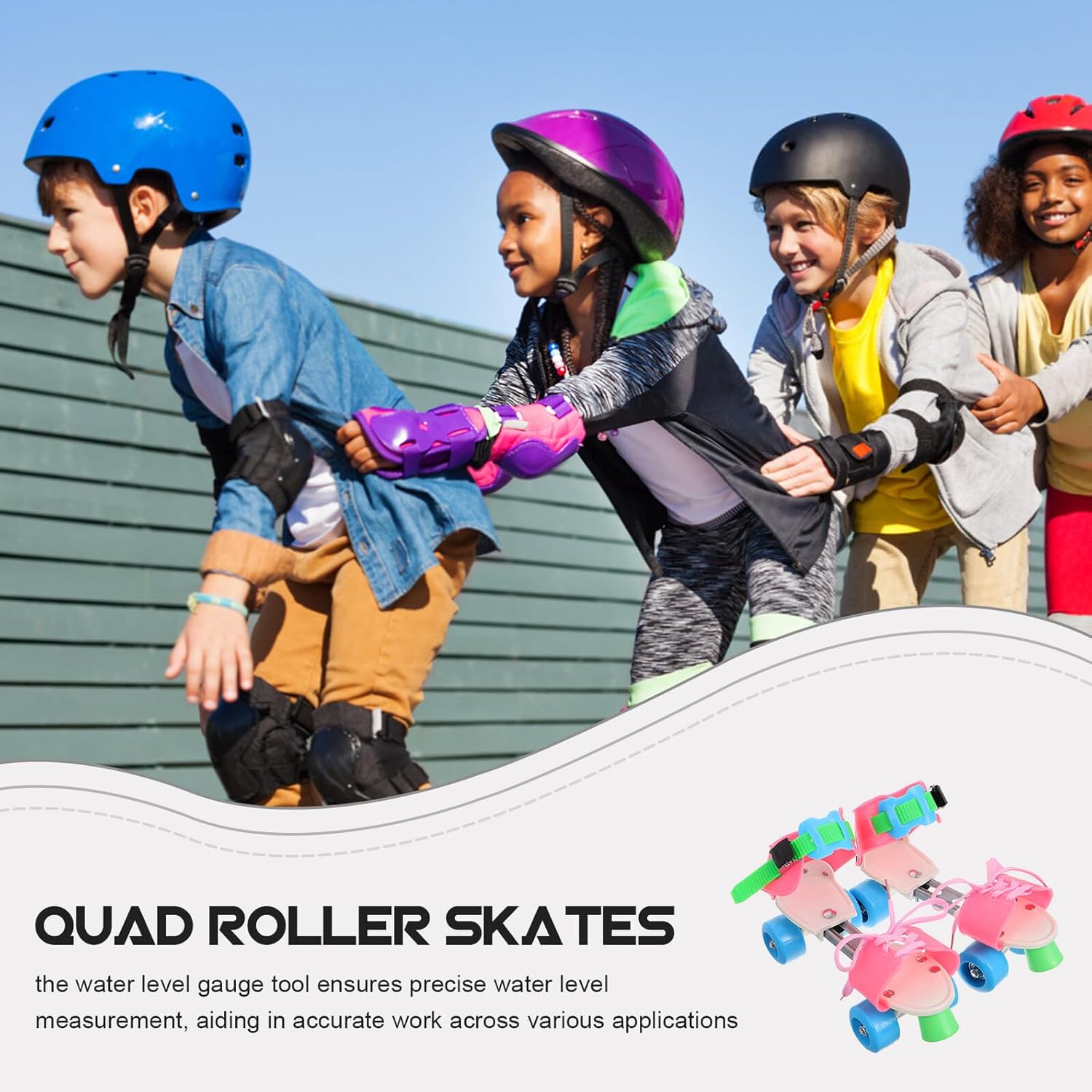 STOBAZA Adjustable Quad Roller Skates for Boys and Ages Youth Recreational Four-Wheel Skating Shoes with Easy Operation for Indoor and Outdoor Use Growth Accommodating Expansion