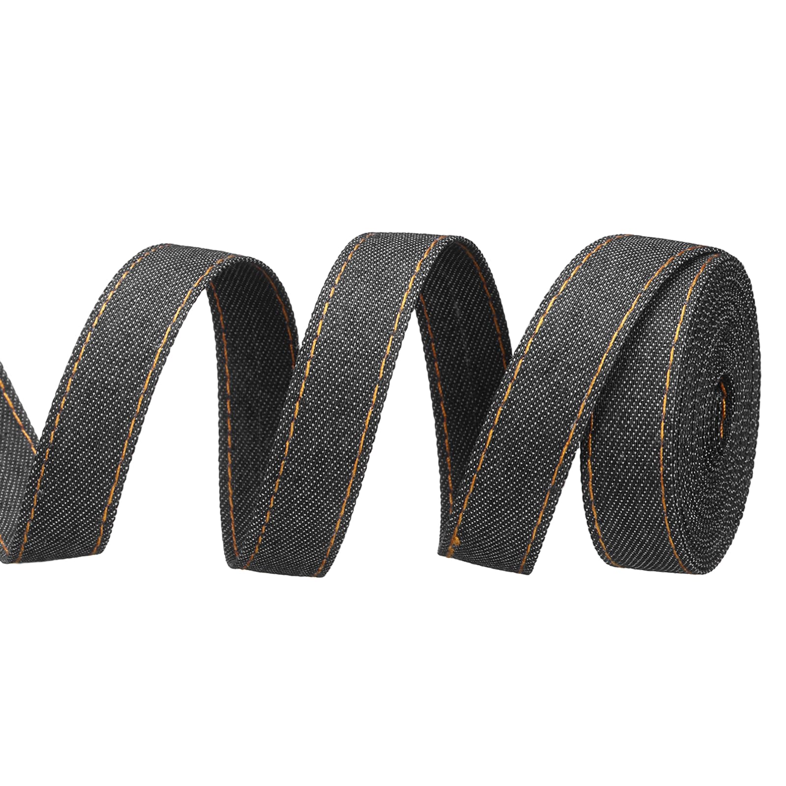 PATIKIL 5/8" Denim Ribbon, 1 Roll 3 Yard Layering Jean Fabric Craft Strip for Bow DIY Making Hair Clip Garment Sewing Decorations, Black