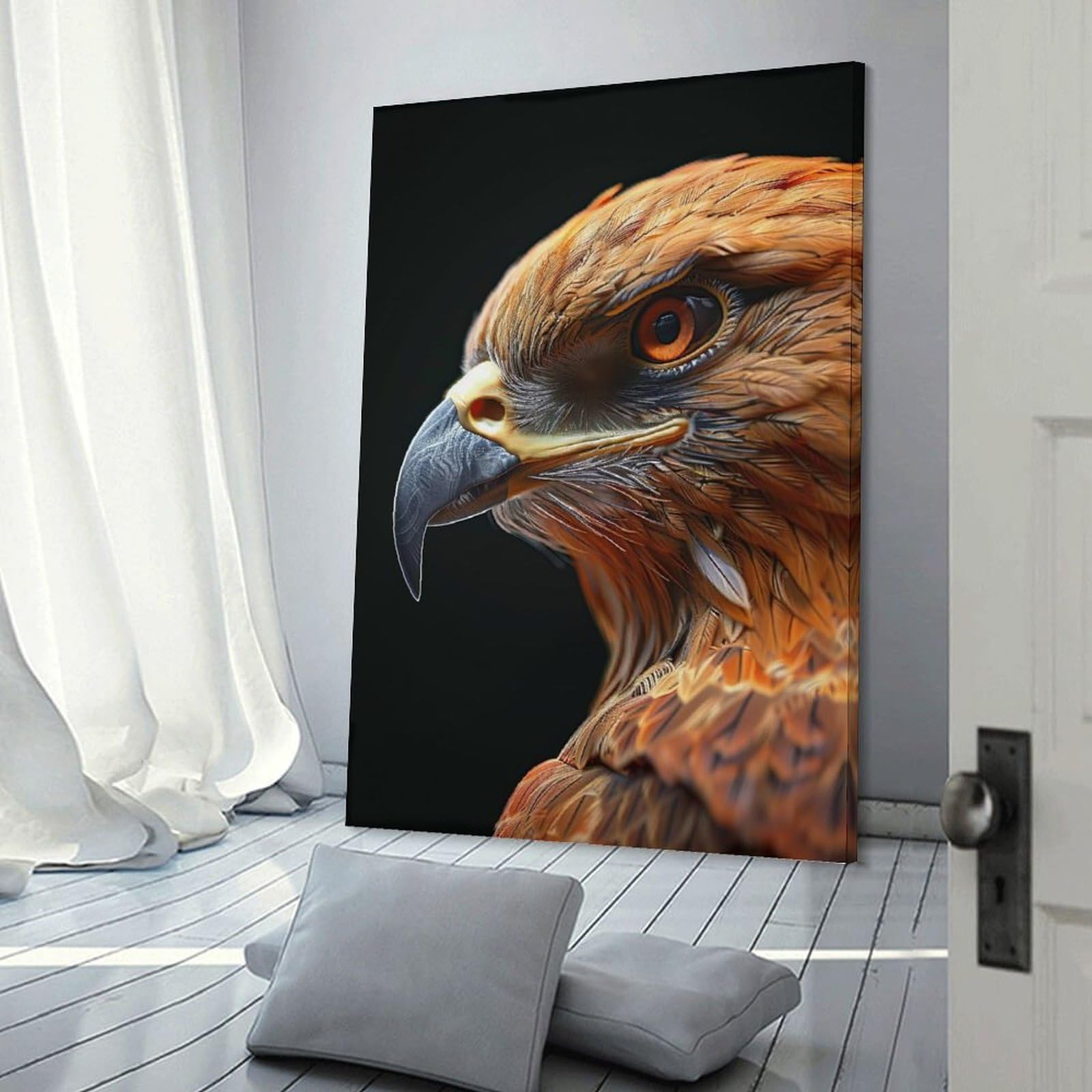 Junmoney Hawk Room Decor Wall Art, 24x36inch(60x90cm), for Feature Walls in Flats Or Modern Rooms, Wall Decor Suited to Curated Displays