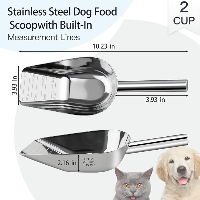 Cucharón para comida de perro y gato acero inoxidable miniatura 2
