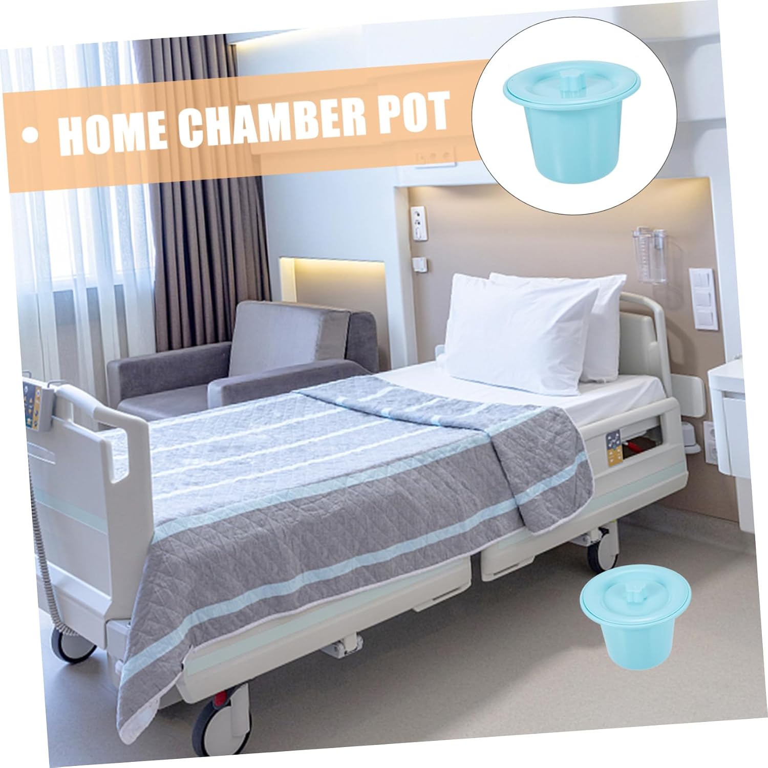 KOMBIUDA Chamber Pot Lid Clean Thick Urinal for Seniors Portable Potty Training Seat for Boys Girls Pregnant Women