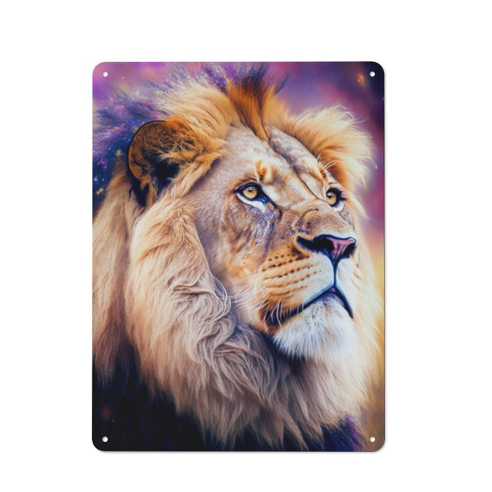 Junmoney Lion Cub Retro Printed Metal Sign 40X30cm For Living Room Wall, Wall Decor For People Reorganising Living Room