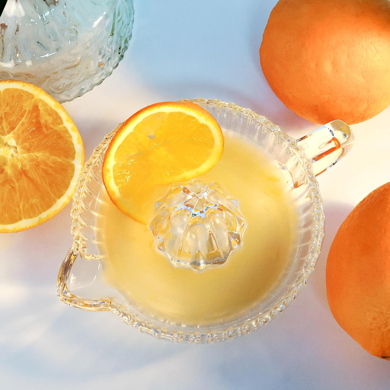 Manual Glass Lemon Squeezer Citrus Juicer for Fresh Juice Cooking Cocktails