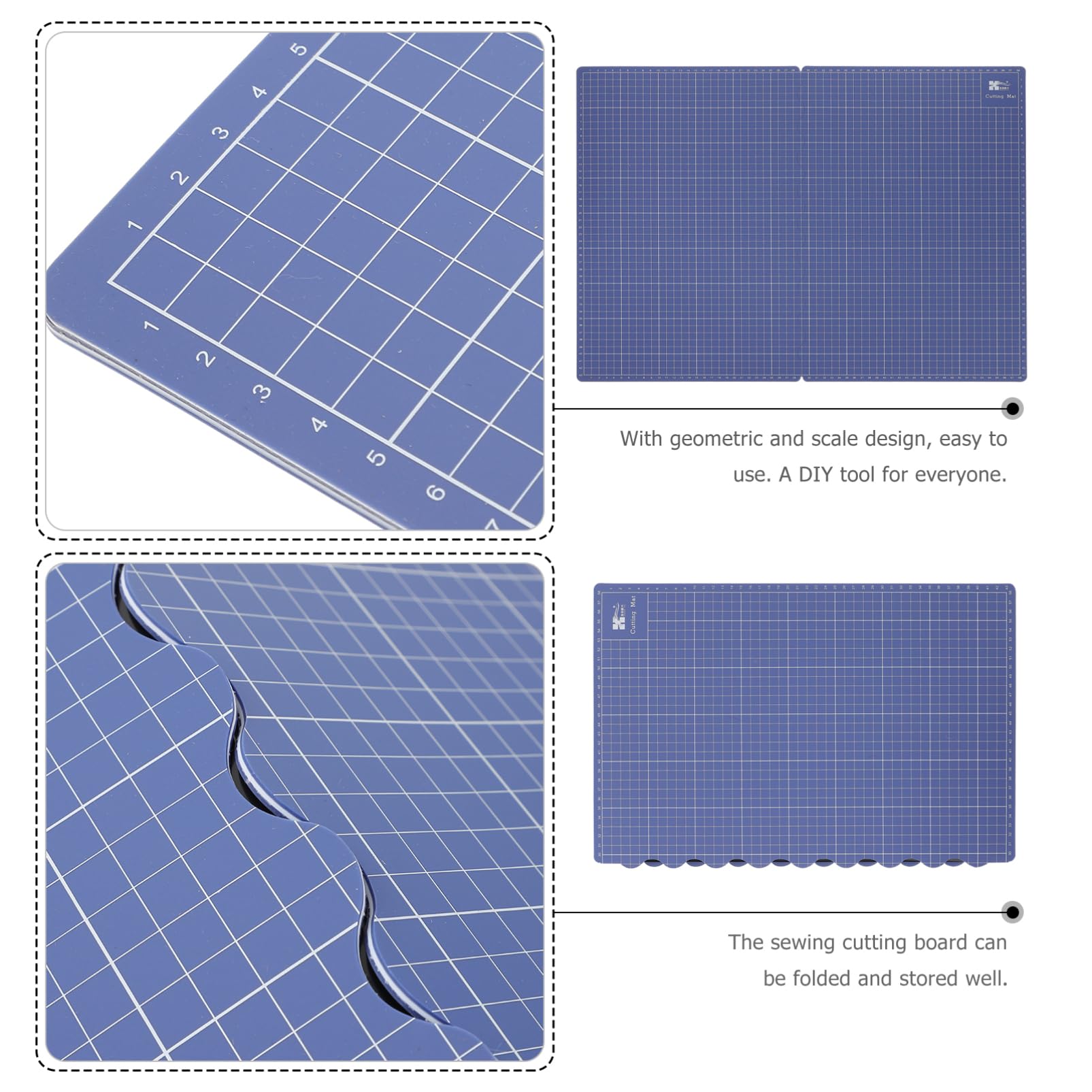 Faltbare Schneidematte 60x45 aus Pvc Blau für Schüler und Lehrer