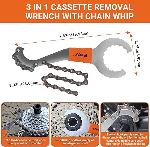 Miniatura 2 de FOUUAAOOU Kit de herramientas para bicicleta, tiene herramienta de extracción de casete de bicicleta 3 en 1, llave de pedal de bicicleta,
