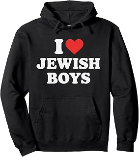 I Love Jewish Boys Girls Family Pullover Hoodie