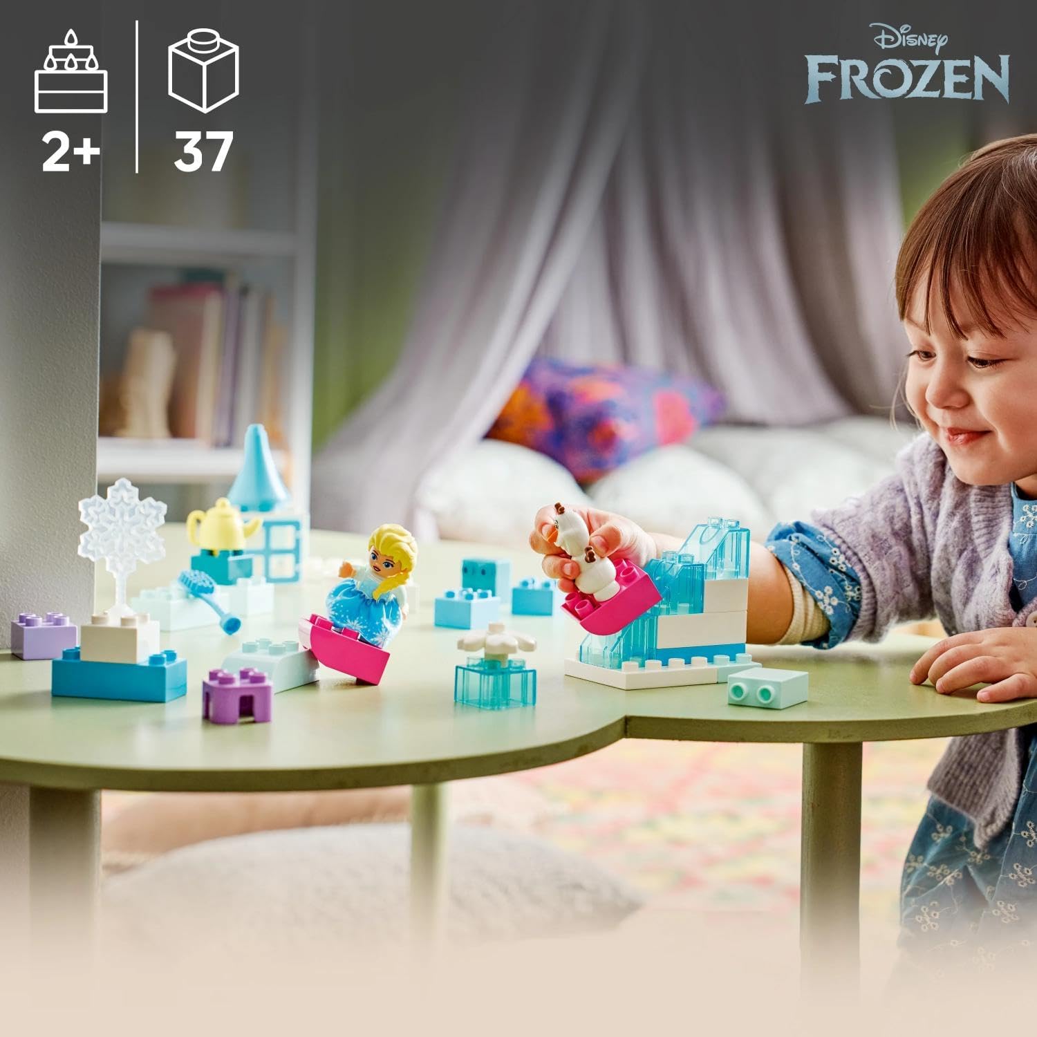 LEGO DUPLO Disney Scatola Creativa di Frozen con Elsa e Olaf - Giochi Didattici per la Motricit+á Fine dei Piccoli - Set Montessori con 2 Personaggi - Regalo per Bambini e Bambine dai 2 Anni - 10462 - Lego - Immagine 6