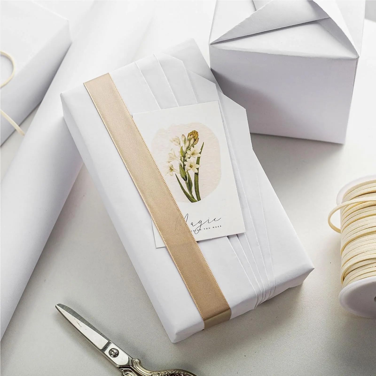 Carta da imballaggio Presente carta per Carta Alimentare | Carta da regalo for confezioni regalo artigianali, pittura, decorazioni artistiche(38cmx3.0m White)