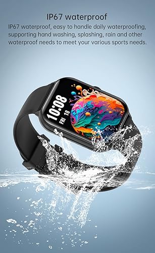 Miniatura 4 de ATGTGA - Reloj inteligente, reloj de seguimiento de fitness de 1.95 pulgadas (respuestahacer llamadas, pantalla siempre encendida), relojes para