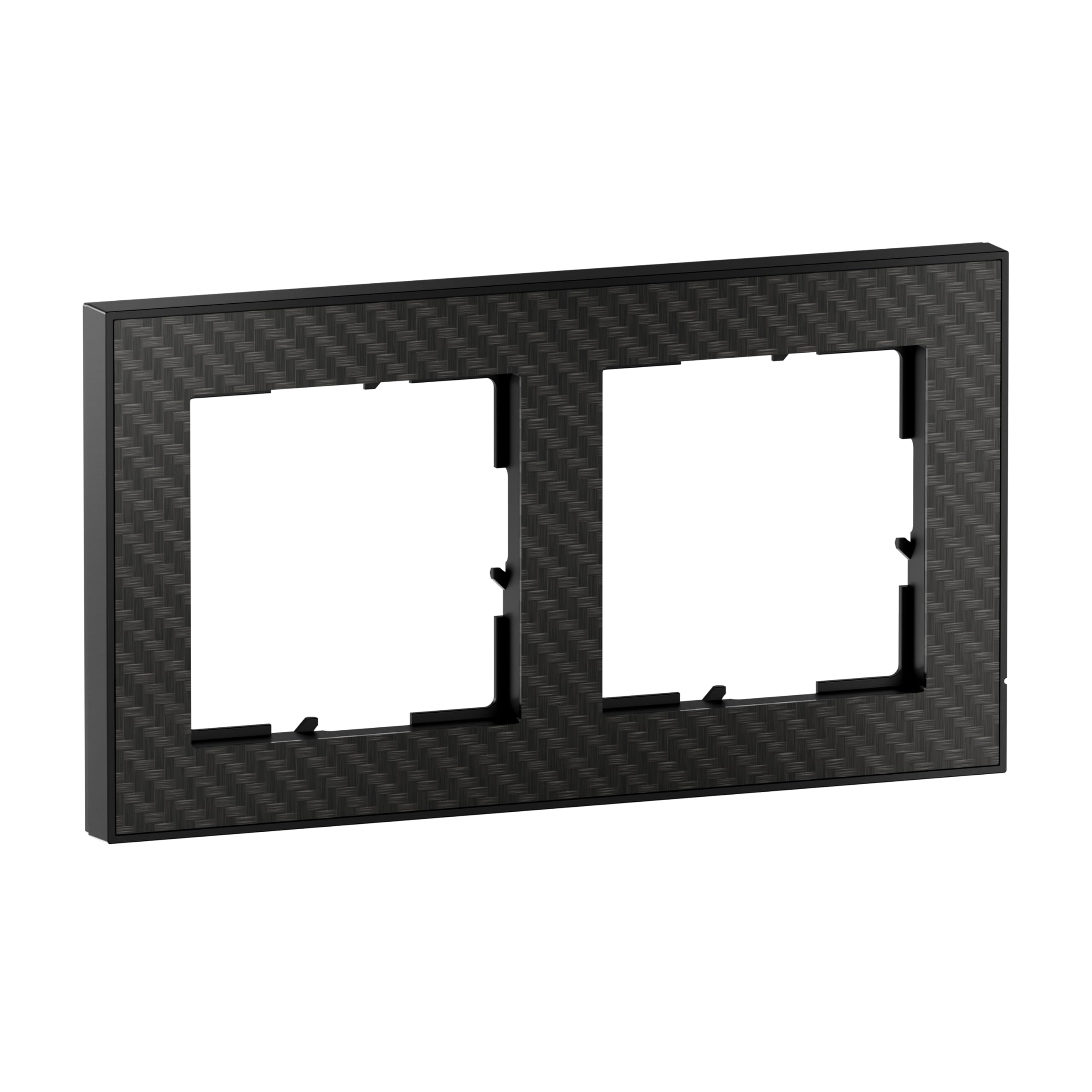 LEGRAND, Seano+ Cadre double avec surface en matériau véritable, thermoplastique sans halogène, production et emballage durables, couleur : carbone, 765192