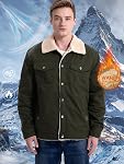 MANSDOUR Men's Winter Cargo Jacket Warm Cotton Fleece lined Sherpa Jackets Military Trucker Work Coat
