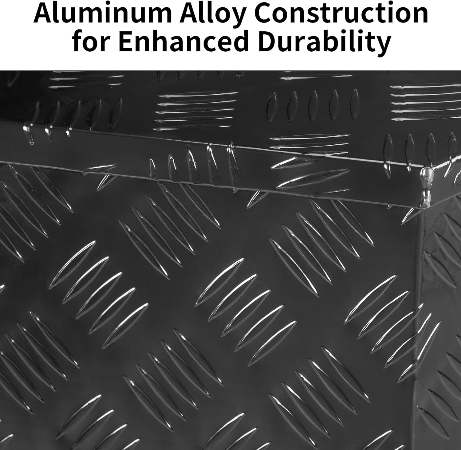 AutoForever 39'' Aluminum Trailer Tongue Tool Box, RV Toolbox, Truck Bed Storage Organizer, Pick up Toolboxes with Lock & Keys,Black, Triangle