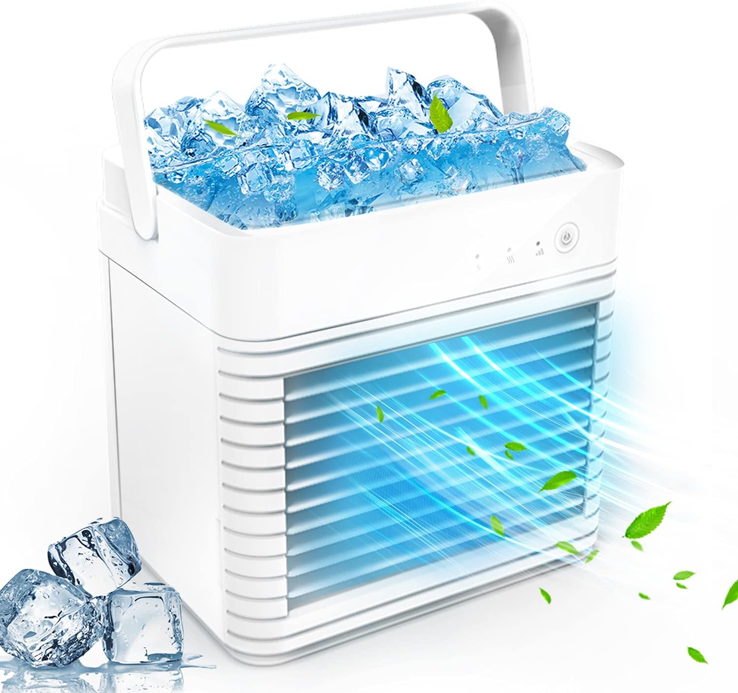 VANPOE Portable Air Conditioner, 4000mAh Personal Air Cooler Built-in replaceable ice tray, Mini Air Conditioner Fan with 3 Wind Speeds for Small Room /Office Desk /Tent /RV
