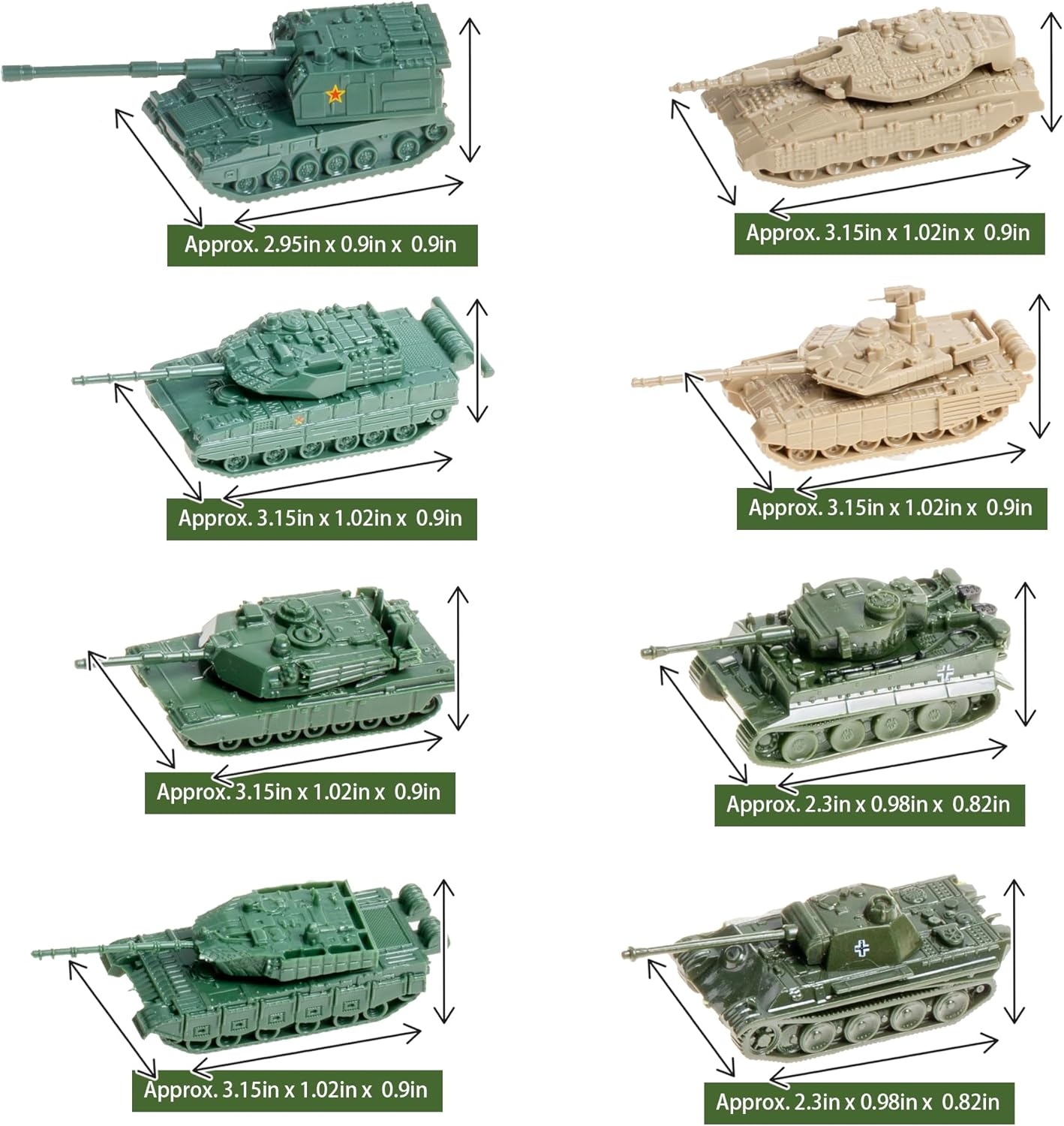 Mini Steel-Ball Roller Tank Toy Set Incl. 8 Pcs T-90MS, T-80, M1A2, Merkava MK4, Tiger, Panther, Type 99 Heavy Tank,A Blind Box Model,Scale 1:144