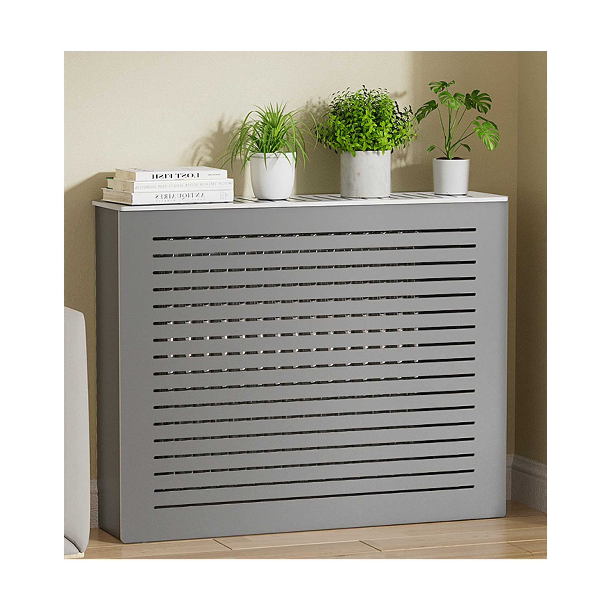 Mueble cubre radiadores de suelo para tapar radiadores viejos en salon
