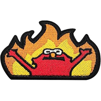 Hell Fire Meme Embroidered Patches Funny Patch Military Pack of 1