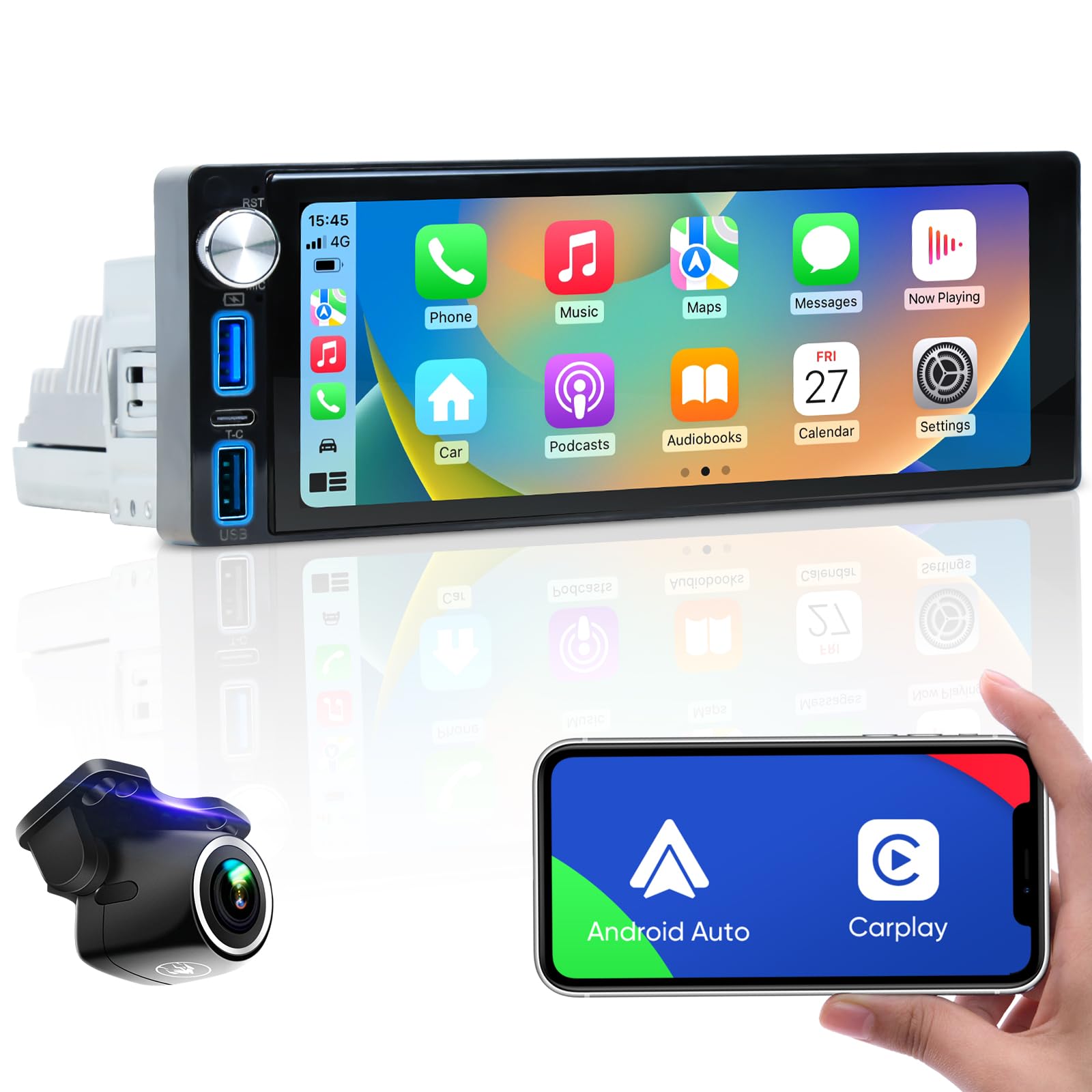 Amazon.com: 6.9-Inch Single Din Touchscreen Car Stereo - Android