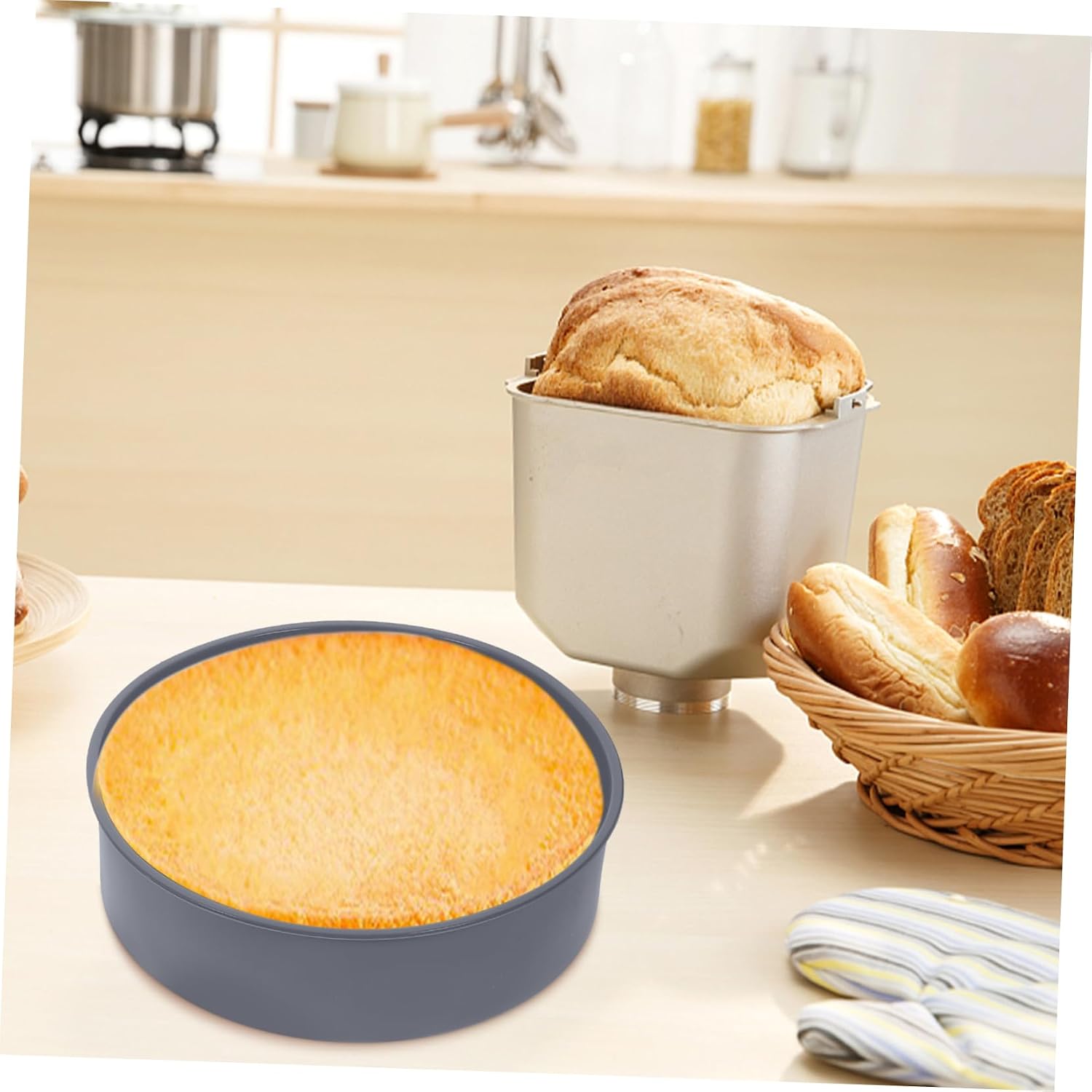 OUNONA 2pcs Silicone Round Cake Pan Non-stick Easy to Demold for and Diy Cakes