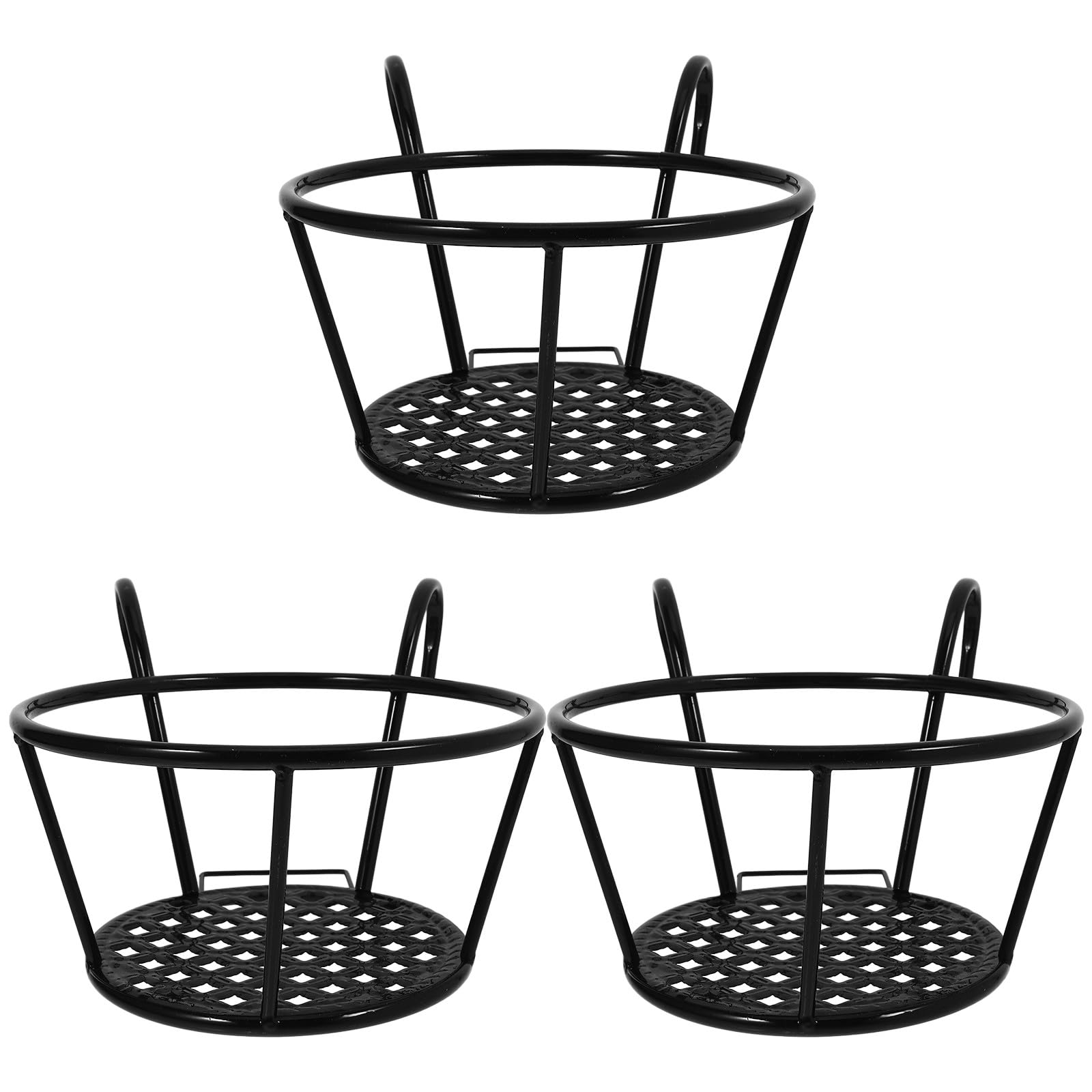 Support pour pot de fleurs en fer noir lot de 3 étagère suspendue balcon