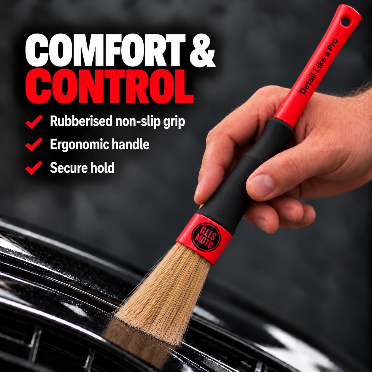 Glismoto Car Detailing Brushes - 2 Piece Set -4
