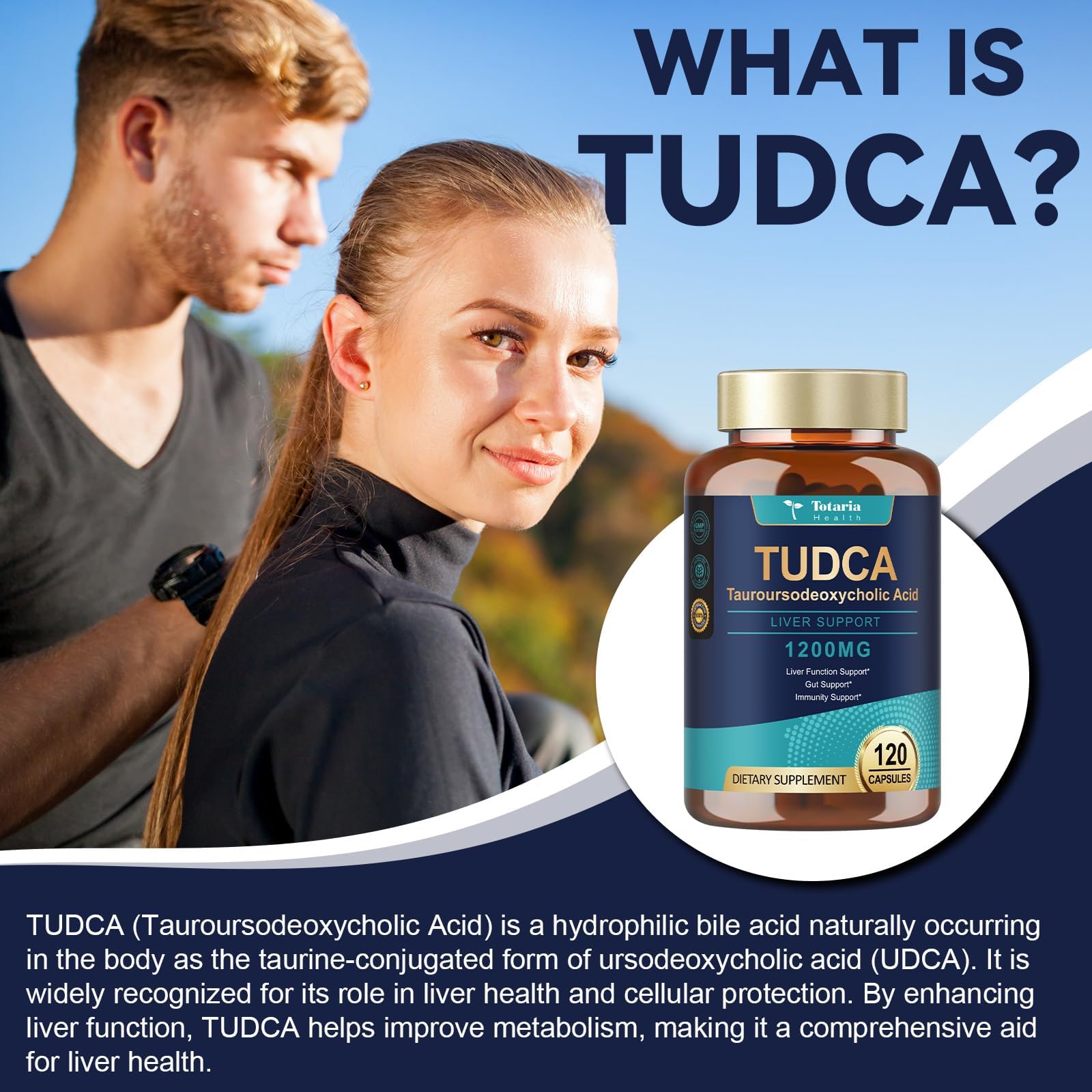 Totaria TUDCA Bile Salts 1200mg (Tauroursodeoxycholic Acid), 120 Capsules, Ultra Strength Pure TUDCA Liver Supplements, Liver and Gallbladder Cleanse & Repair, Vegan — Amazon image 2