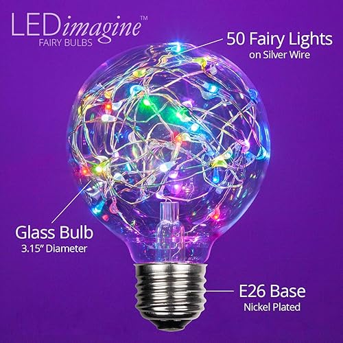 Miniatura 2 de LEDimagine - Tira de luz de hadas LED - Bombilla colgante de luz de hada en forma de globo LED (RGB multicolor que cambia de color, bombilla de