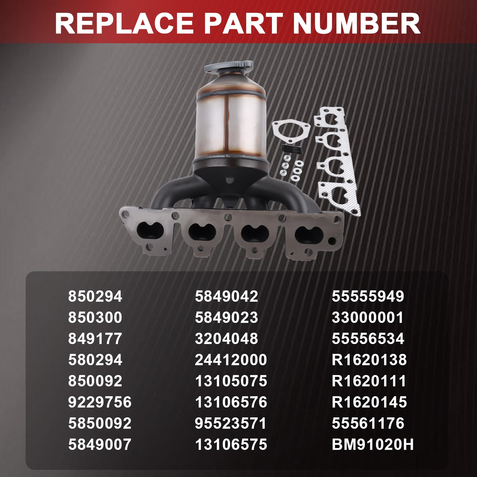 Catalizzatore Flydida benzina con accessori Adatto per Astra G 1.4 1.6 Corsa C 1.4 2000-2009 Meriva A 1.6 2003-2010 Vectra B Zafira A Codice articolo 13105075 13106575 850294 9229756 5849007
