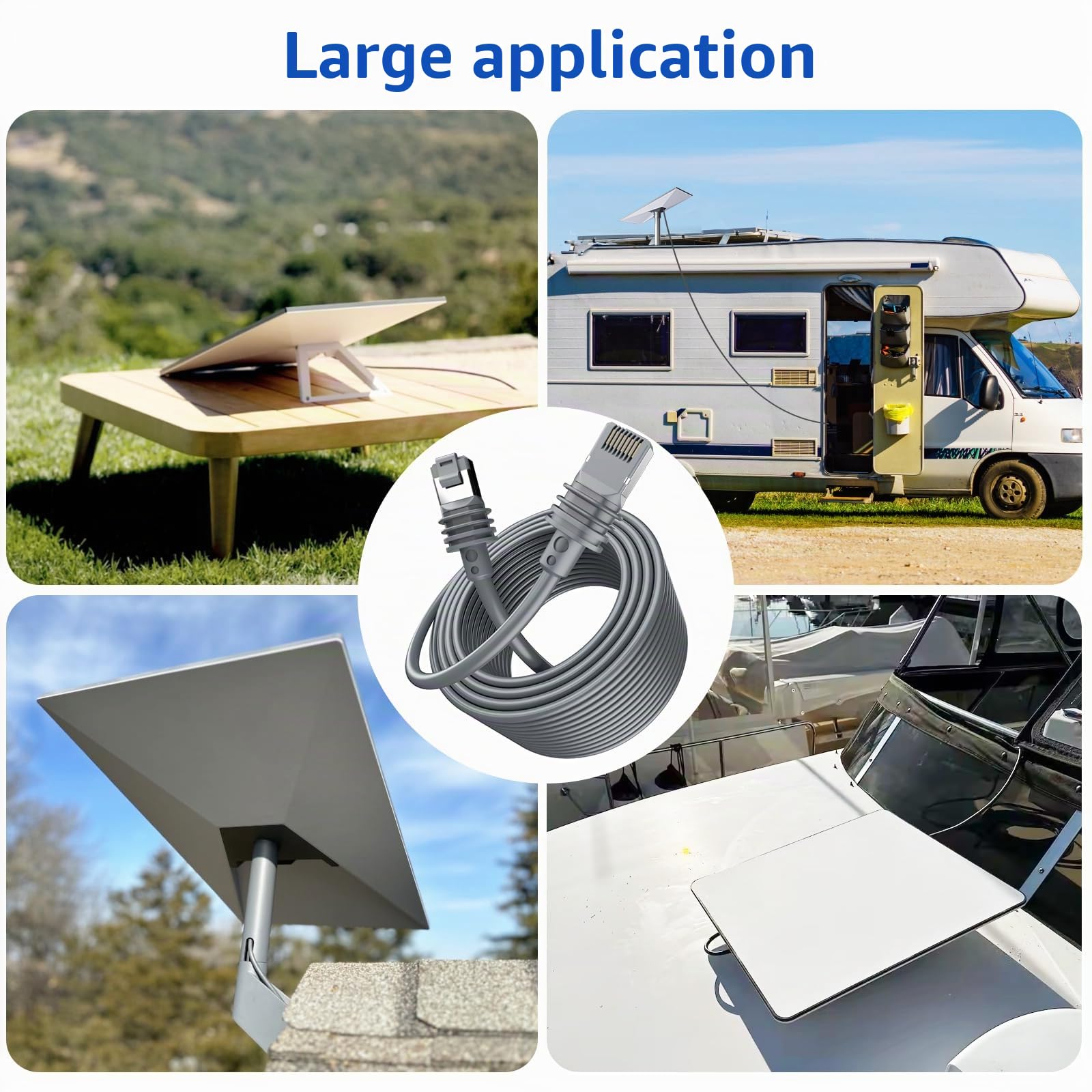 Câble Starlink Gen 3 150FT 46M Rallonge Étanche Pour Standard Satellite V3 Ethernet de Remplacement