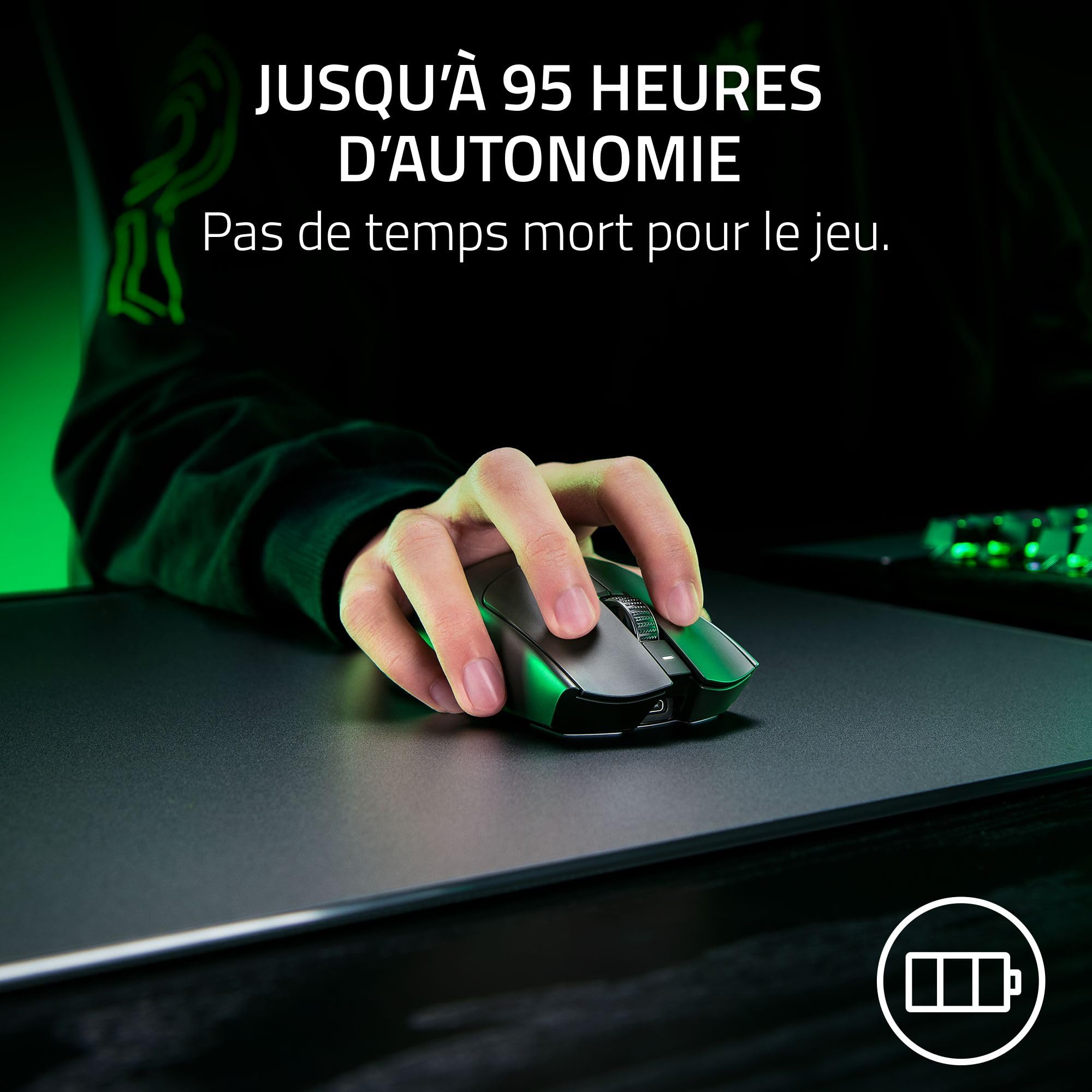 Razer Viper V3 Pro - Souris de Jeu Esports sans Fil ultralégère (8K Hz HyperPolling, Design léger 54g, capteur Focus Pro 35K DPI, HyperSpeed Wireless, 95 Heures d'autonomie) Noir