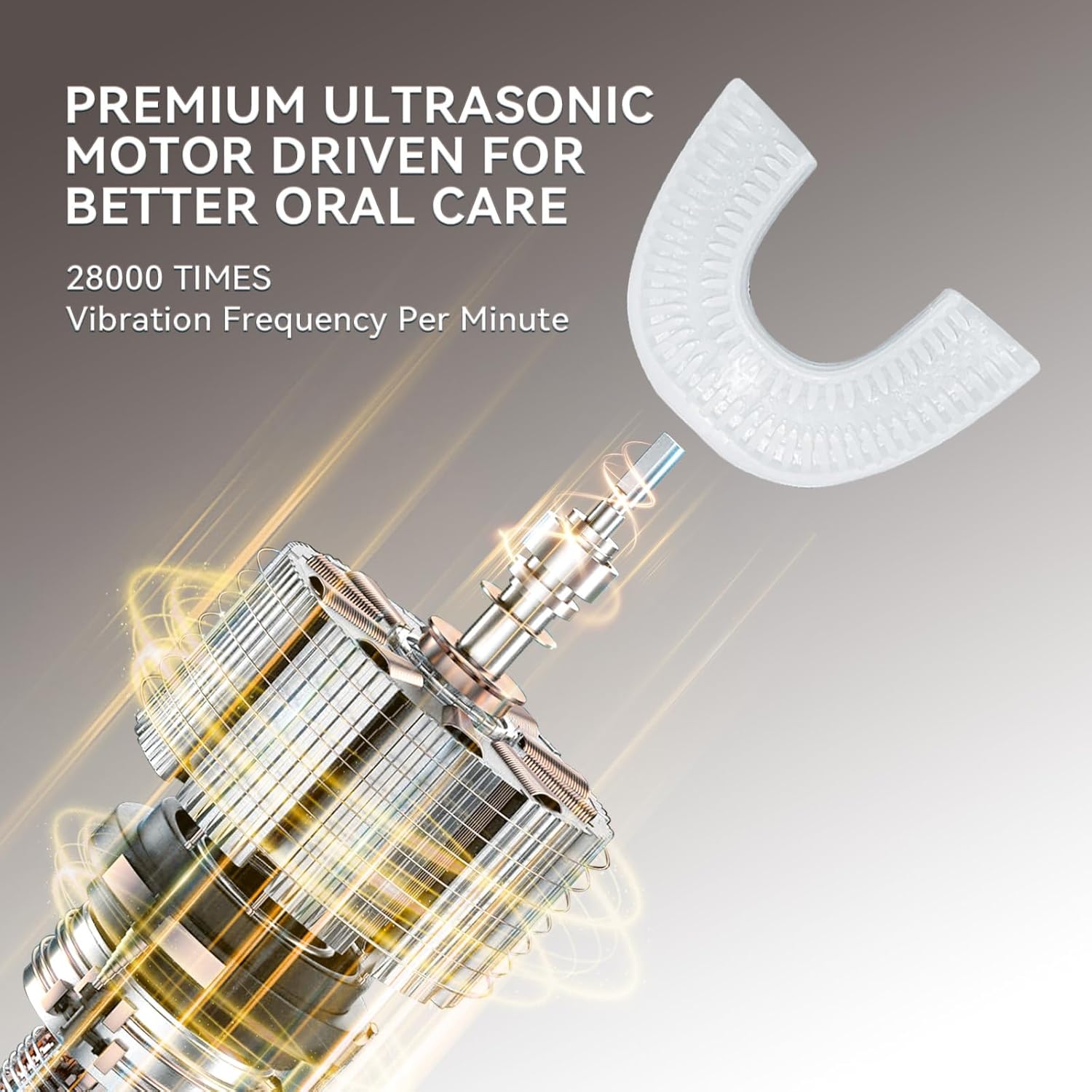 Adult U-Shaped Electric Toothbrush, 360 ° Cleaning, Ultrasonic Toothbrush for Cleaning Teeth, Wireless Rechargeable Automatic Electric Toothbrush Set