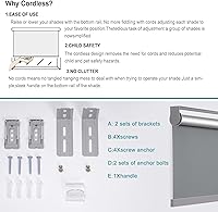 Vista 8 de Changshade - Cortina enrollable sin cordón y opaca, oscurecimiento de la habitación, persiana enrollada, para bloqueo de la luz, protección solar