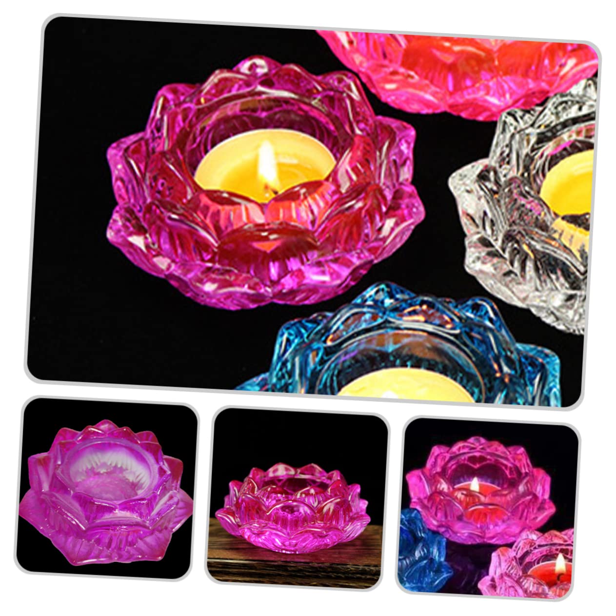 Amazon｜TOPPERFUN 蓮の花型ガラスキャンドルホルダー ロータス