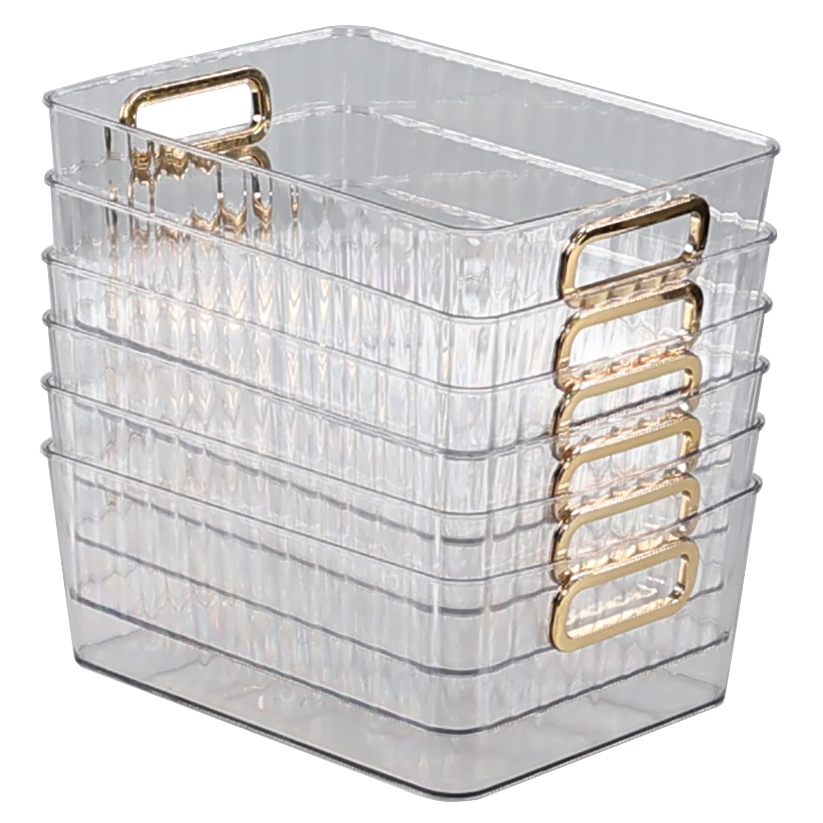 Panier de rangement transparent contre le désordre des placards de cuisine lot de 6 bacs
