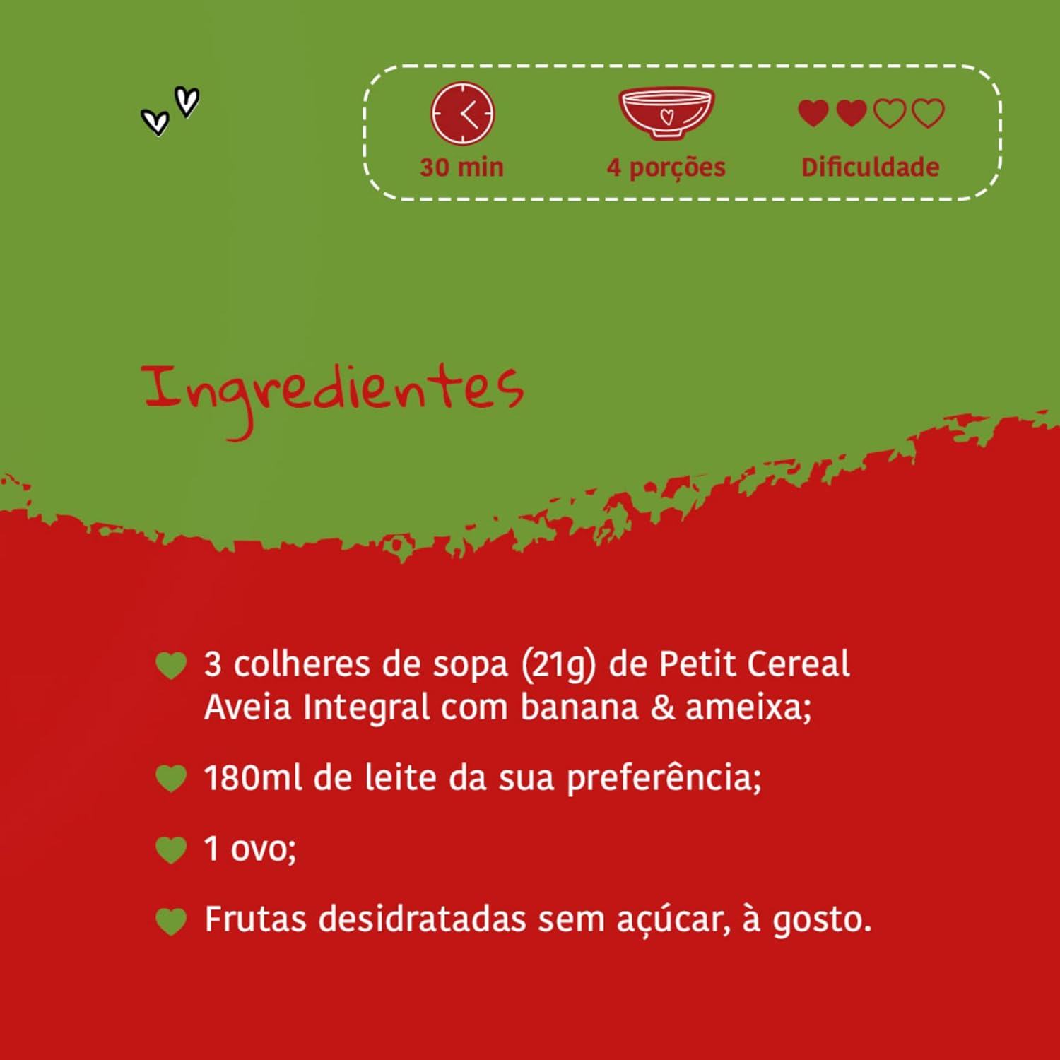 Papapá, Cereal infantil, Petit Cereal, Avêia Integral com Banana & Ameixa, Caixa, 170g, Amarelo