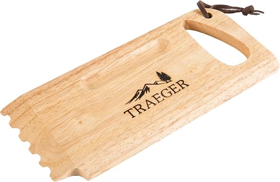 Traeger Grills BAC454 Wooden Scape Grill Scraper, Wood & Pellet Grills BAC637 Stay Dry Pellet Bin, Wood Pellet Storage with Locking Lid, Black