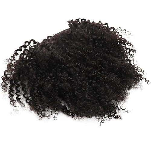 Miniatura 9 de EIAKE Extensiones de cola de caballo de cabello humano rizado 3B 3C, extensiones de cola de caballo rizada, pieza de pelo envolvente con cordón para