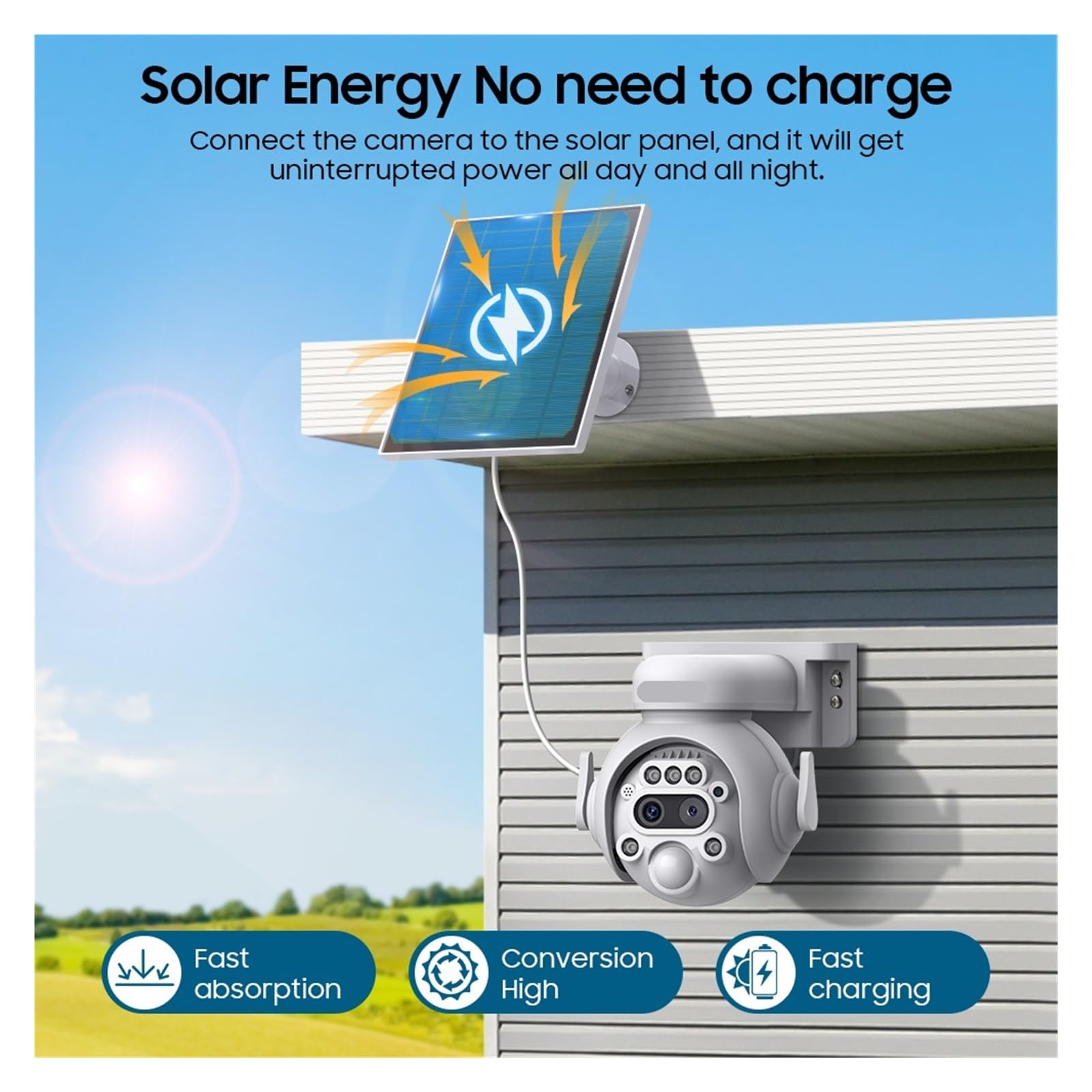 Caméra de sécurité extérieure Solaire PTZ 6MP