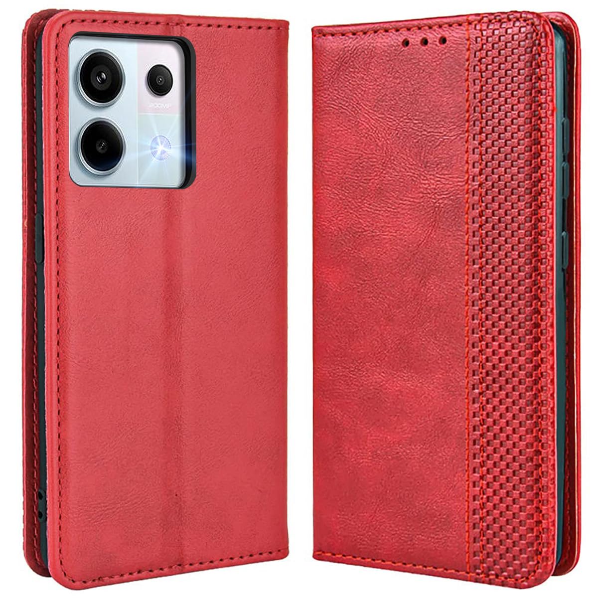 MOJIA Coque Pour Xiaomi Redmi Note 13 Pro 5G / Poco X6 5G, Étui En Cuir, PU Housse Pochette Antichoc Et Anti-Rayures Fonction Stand Rabat De