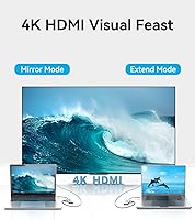 Vista 3 de VENTION Hub USB C para MacBook Pro, adaptador multipuerto USB C 7 en 1 con puertos HDMI 4k 100W PD USB 3.0 SD/TF, USB C Dock compatible con MacBook