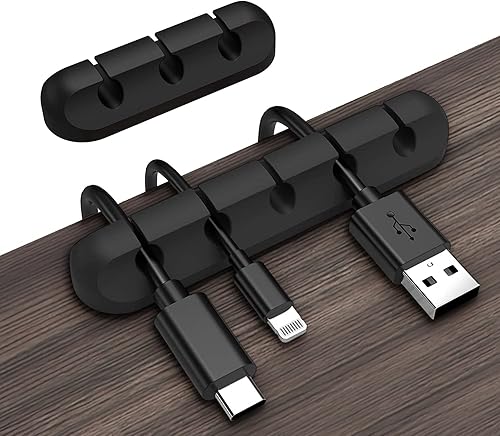 Organizador de cables, clips para cables, soporte para cables, gestión de cables USB, clips para cables de alimentación, 2 paquetes de organizadores