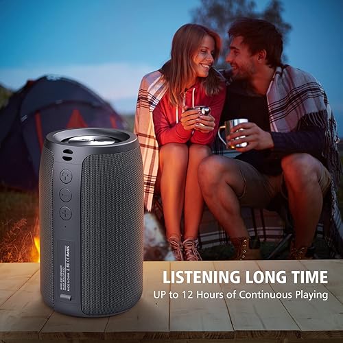 Vista 6 de ZEALOT Altavoces Bluetooth portátiles, altavoz inalámbrico, S32 Samll altavoz al aire libre, impermeable IPX5, emparejamiento Negro