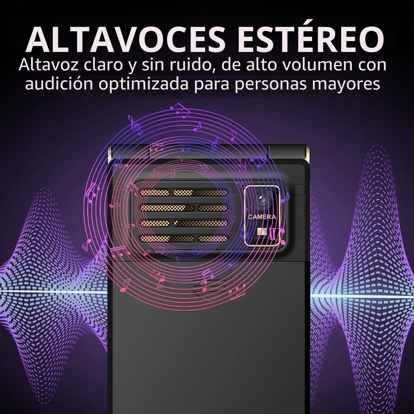 Teléfono Móvil con Tapa para Personas Mayores con Pantalla Grande de 2,8 Pulgadas, Teléfono Móvil con Tapa con Botón Grande, Teléfono con Tapa para Personas Mayores, Batería de