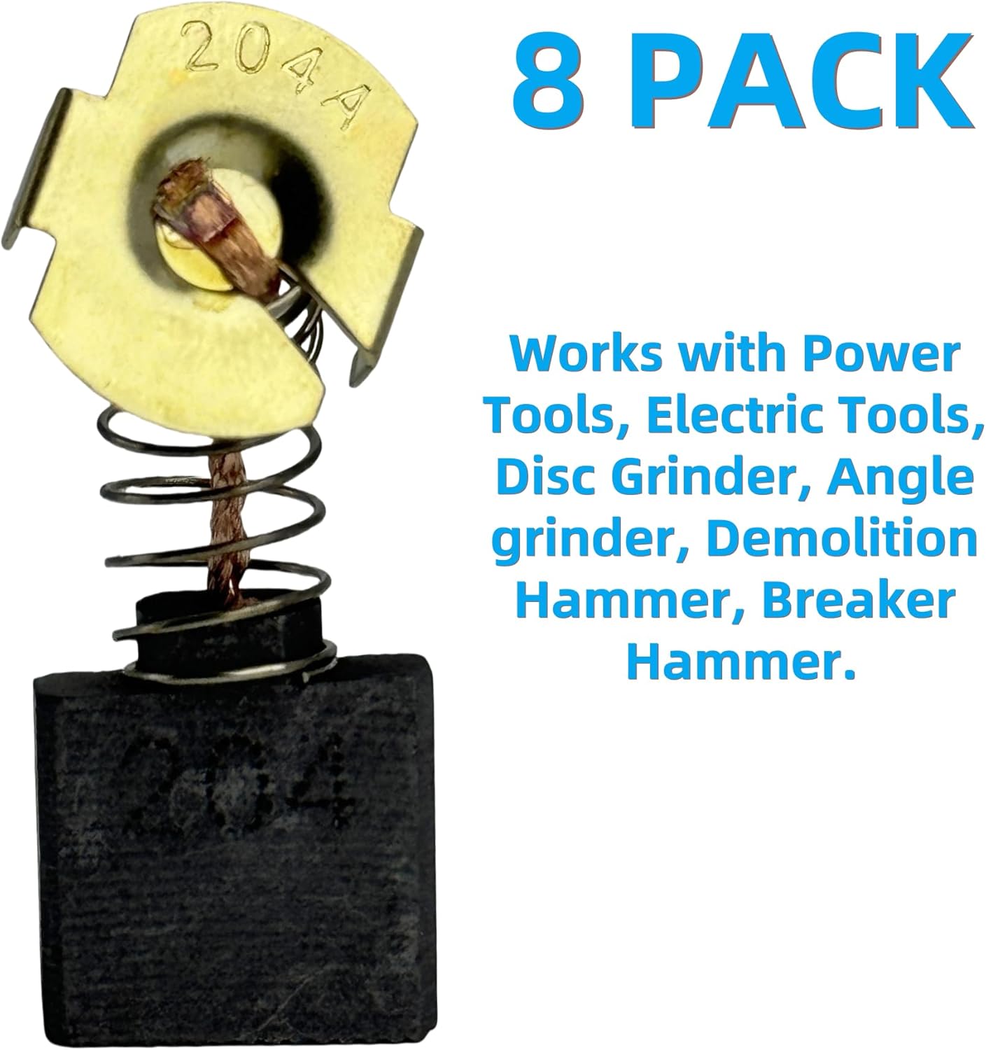 8 Pack CB204 Carbon Brush Replacement Compatiable with CB-204 CB-203 CB202 GA9050 GA9067 9069 191957-7 Angle Grinder