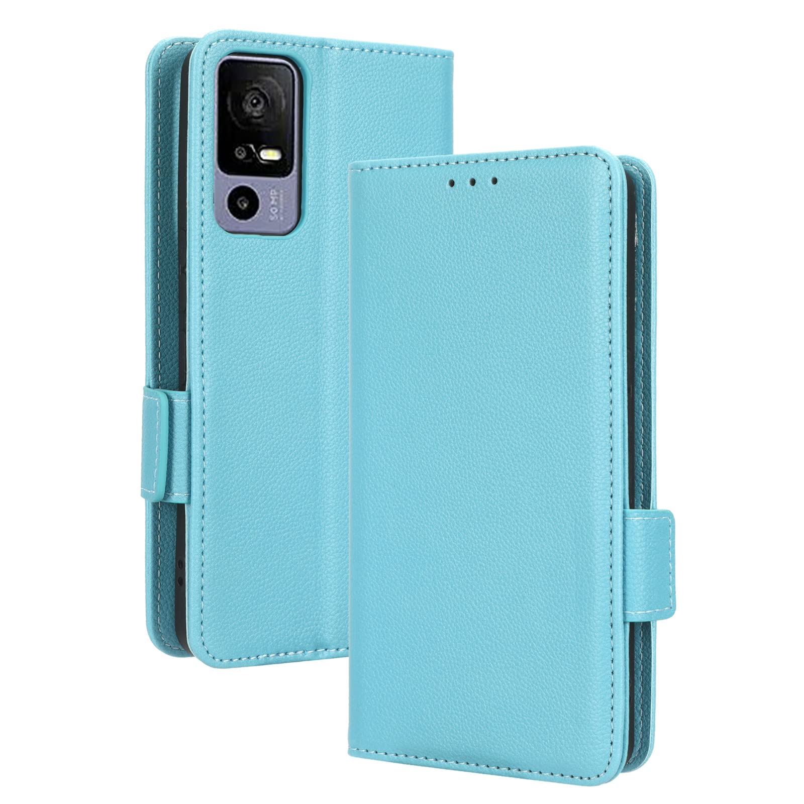 EASSGU Custodia per TCL 40R 5G (6.6 Inches) Flip Folio Cover Magnetica per Telefono in Pelle con 3 Slot per Schede 1 Portafoglio, Case - Rosa