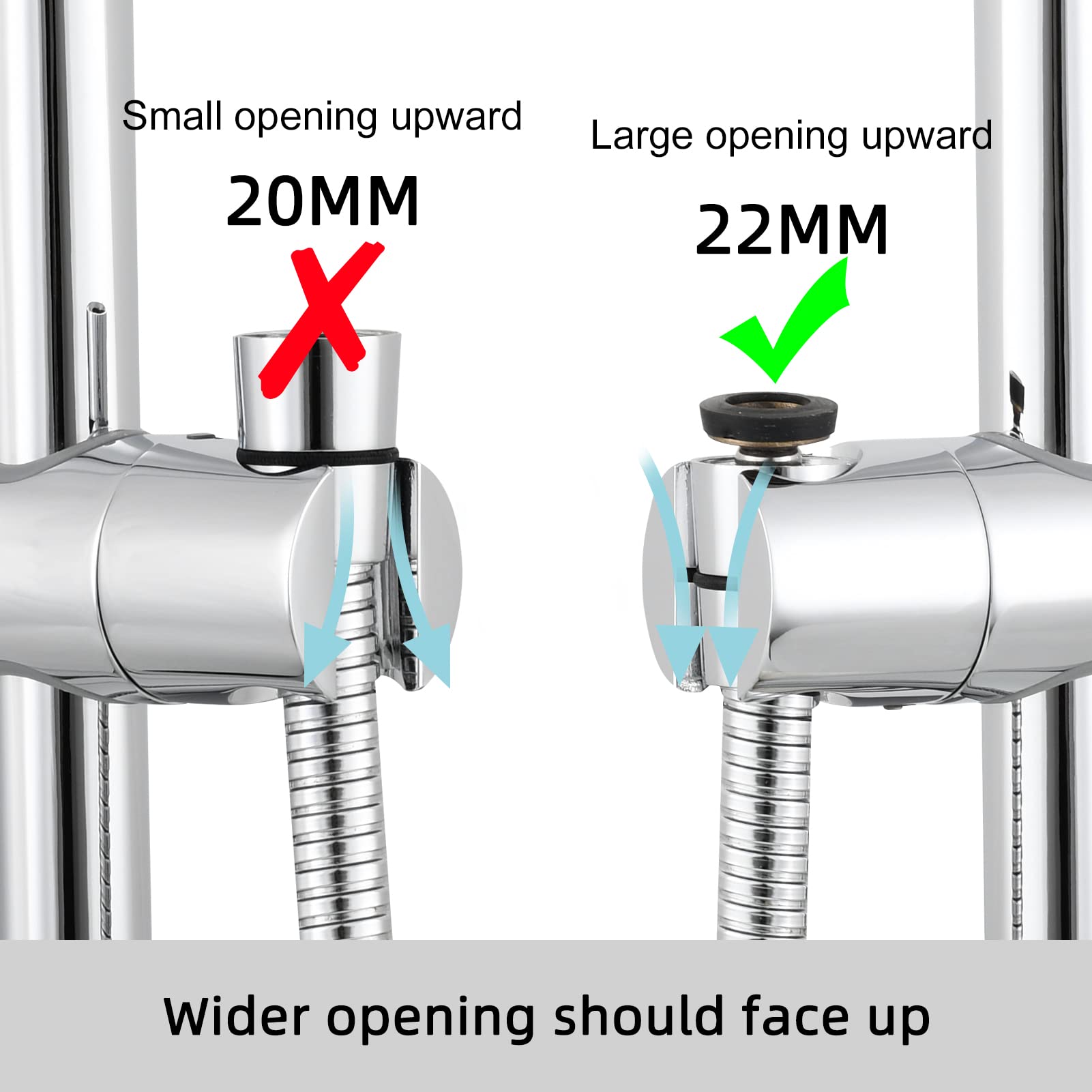 Tecmolog Asta Doccia Acciaio Inox 75 cm Saliscendi Doccia Regolabile per Bagno, Cromo, BC4043-35