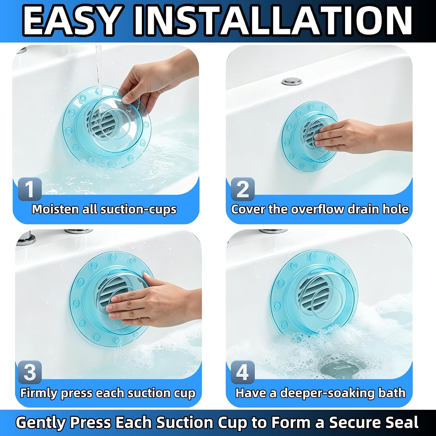 2pcs Bathtub Stoppers,6.1 inch Bath tub Plug Transparent and Green PVC Bathtub Overflow Drain Cover Plug, Suitable for Bath tub Drain Hole, Deep Water Bath tub