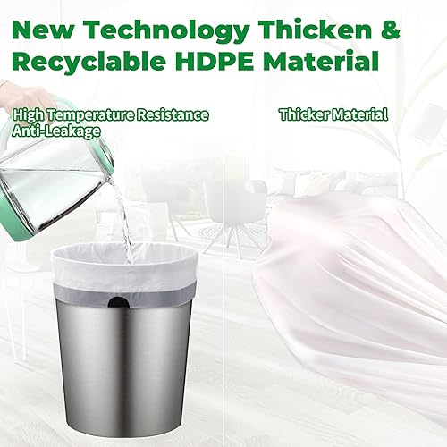 Miniatura 5 de ALLCLEAN Bolsas de basura de 4 galones con cordón, bolsas de basura pequeñas para cocina, ultra fuertes para baño, oficina, cocina, dormitorio,