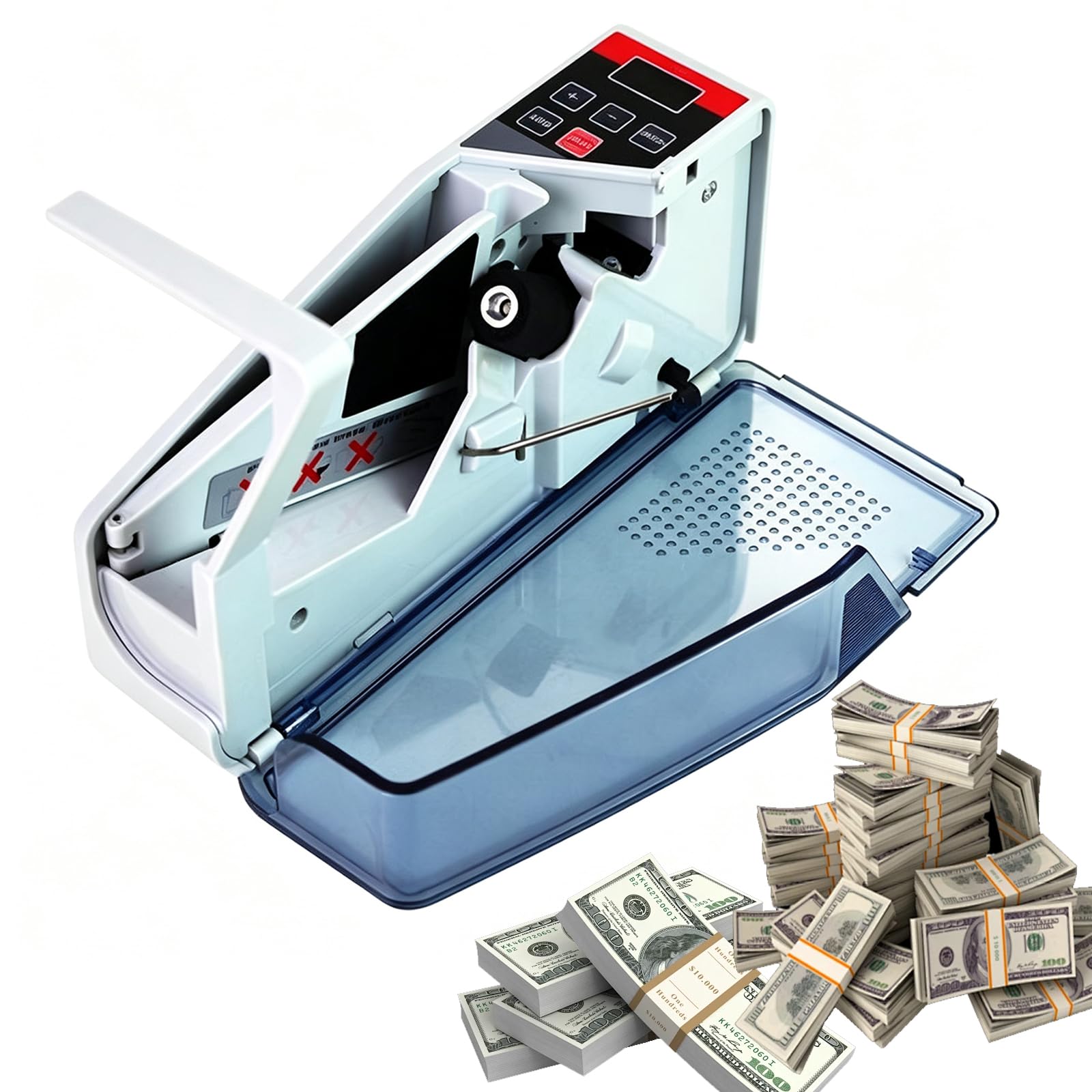 Contador De Billetes Portátil Y Práctico, Mini Contador De Billetes De Mano con Pantalla LCD, Función De Lote, Doble Fuente De Alimentación, Compatible con Múltiples Divisas