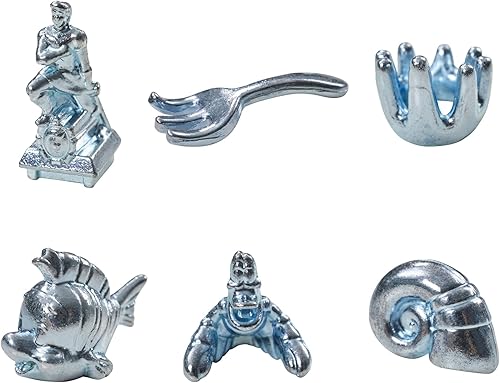 Vista 4 de Monopoly Hasbro Gaming Disney The Little Mermaid Edition - Juego de mesa de 2 a 6 jugadores para familias y niños a partir de 8 años, con 6 fichas