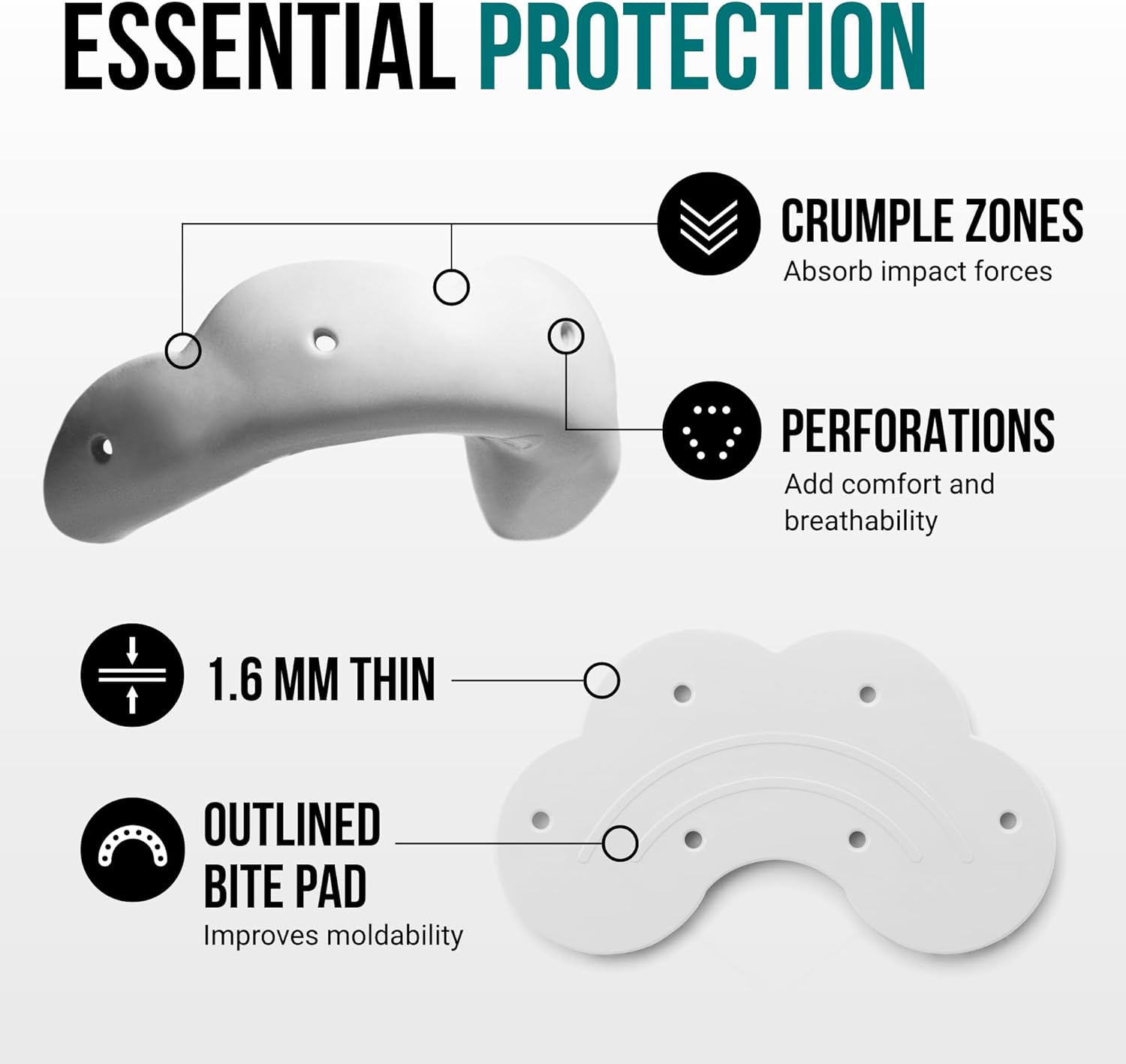 SISU Go Mouthguard, Snow White - Low-Profile Front Tooth Protection for Soccer, Basketball, Water Polo, Skateboarding, BMX, Action Sports - Remoldable Up to 20 Times - Thin, Breathable - Non Toxic - Image 3